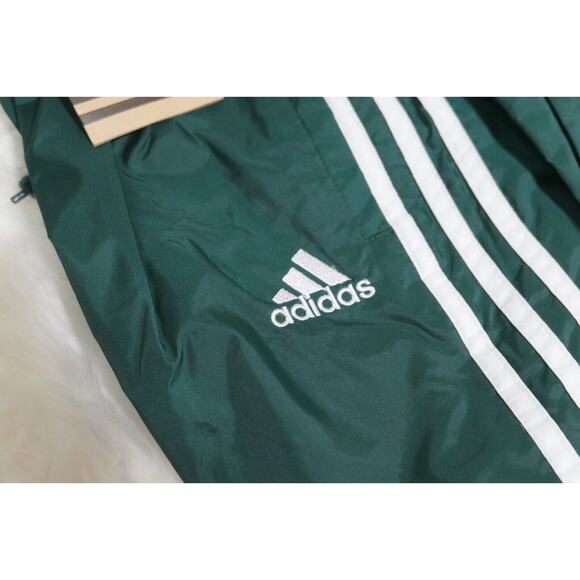 NWT Rare Adidas Vintage Nylon Forest Green Track Pants Youth Medium YM - Picture 3 of 11